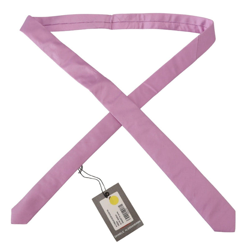 Elegant Silk Men's Tie in Pink Daniele Alessandrini