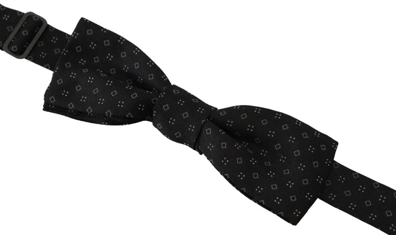 Elegant Silk Black Bow Tie for Men Dolce & Gabbana