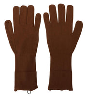 Elegant Brown Cashmere Winter Gloves Dolce & Gabbana