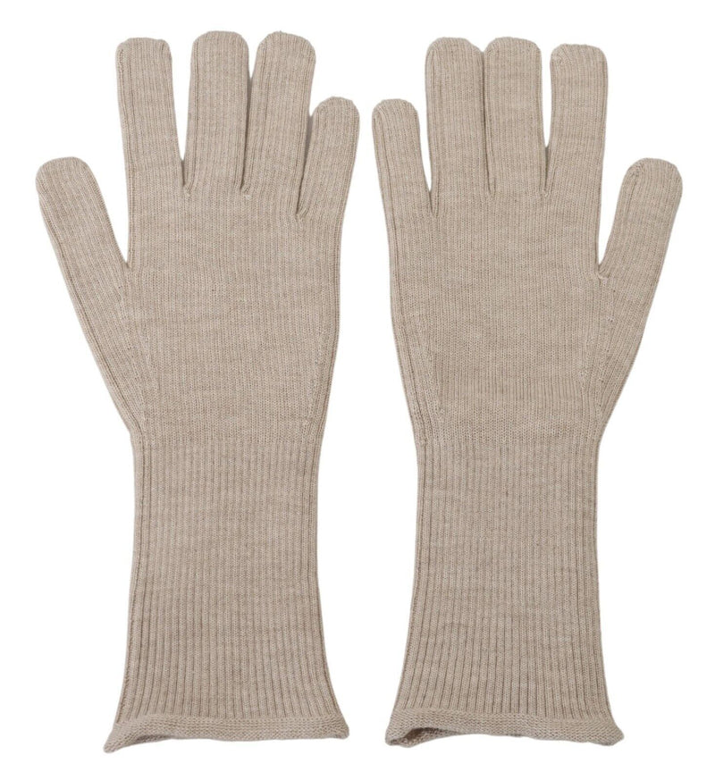 Elegant Ivory Cashmere-Silk Blend Gloves Dolce & Gabbana