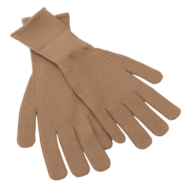 Elegant Beige Cashmere Winter Gloves Dolce & Gabbana