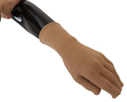 Elegant Beige Cashmere Winter Gloves Dolce & Gabbana