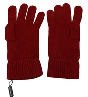 Elegant Red Cashmere Winter Gloves Dolce & Gabbana