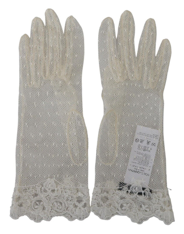 Chic White Wrist Length Gloves Dolce & Gabbana