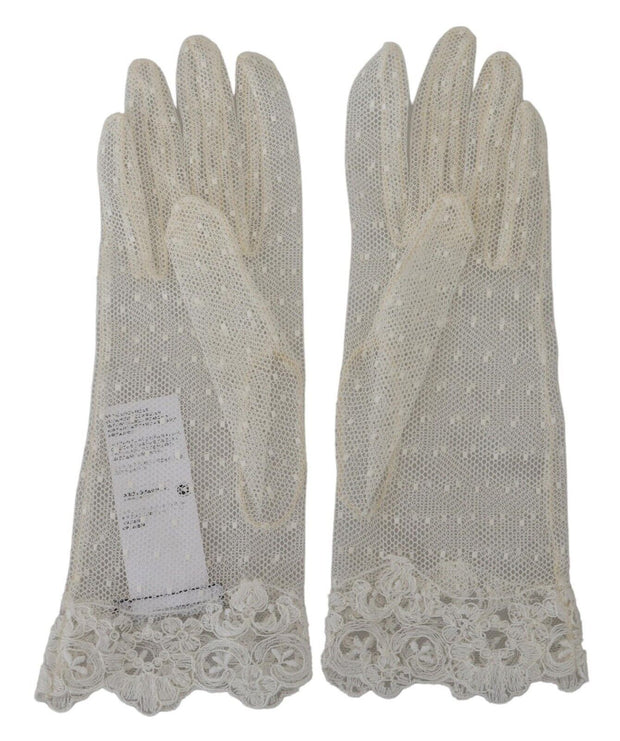 Chic White Wrist Length Gloves Dolce & Gabbana