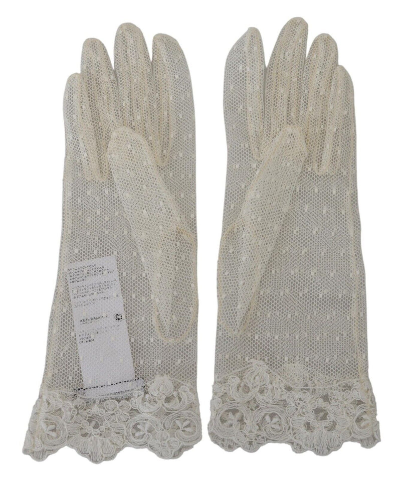 Chic White Wrist Length Gloves Dolce & Gabbana