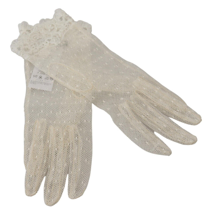 Chic White Wrist Length Gloves Dolce & Gabbana