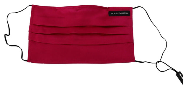 Elegant Red Cotton Pleated Face Mask Dolce & Gabbana