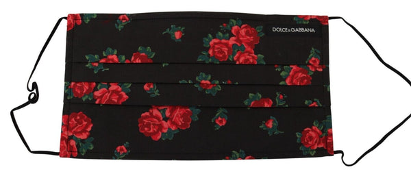 Elegant Floral Cotton Pleated Face Mask Dolce & Gabbana