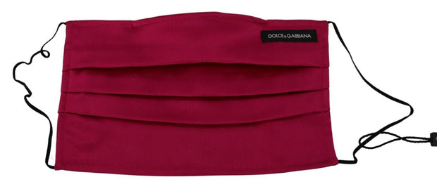 Elegant Silk Pleated Maroon Face Mask Dolce & Gabbana