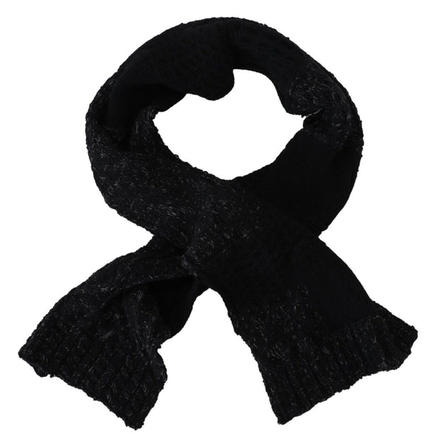 Elite Black Wool Blend Men's Scarf Dolce & Gabbana