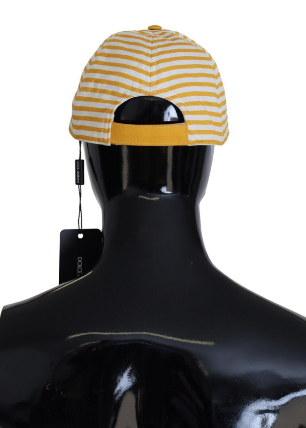 Elegant Striped Cotton Baseball Cap Dolce & Gabbana