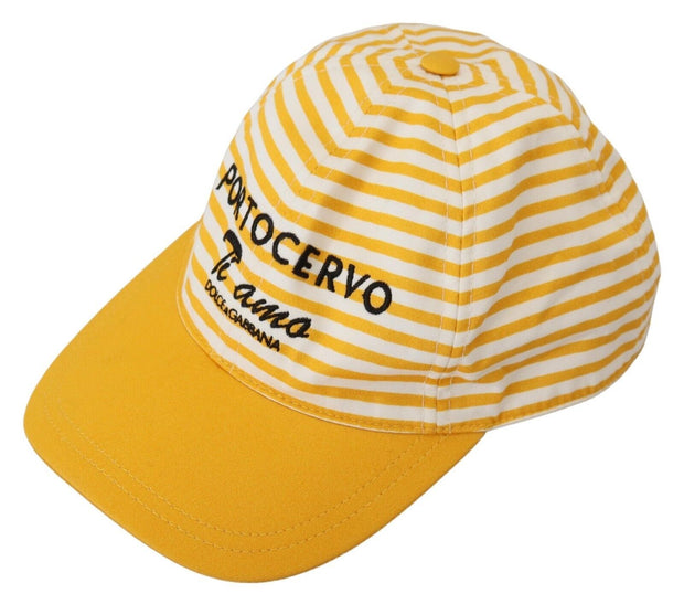 Elegant Striped Cotton Baseball Cap Dolce & Gabbana