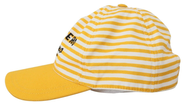 Elegant Striped Cotton Baseball Cap Dolce & Gabbana