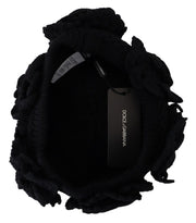 Elegant Black Virgin Wool Beanie Hat Dolce & Gabbana