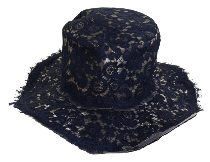 Elegant Wide Brim Blue Hat Dolce & Gabbana