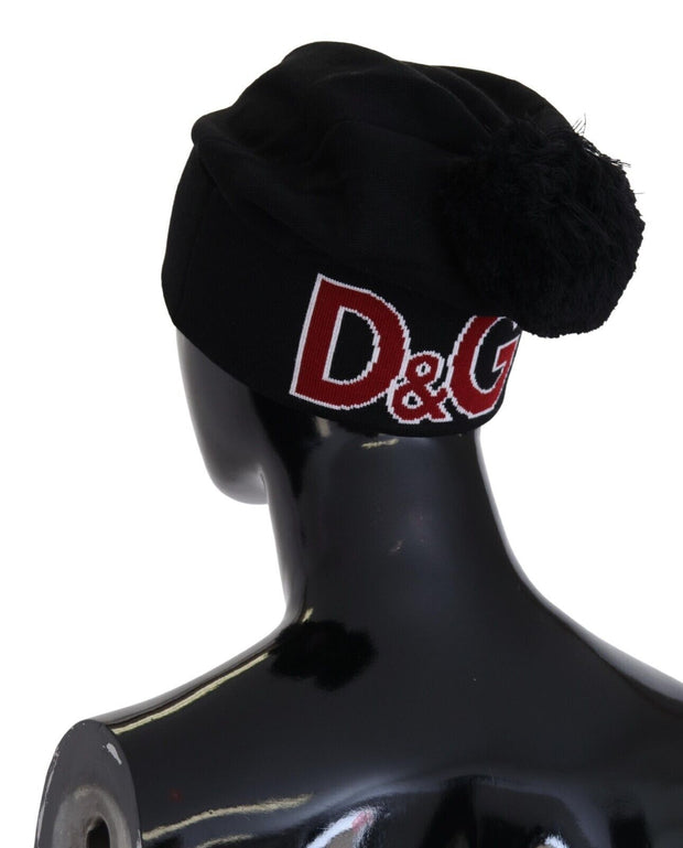 Elegant Black Virgin Wool Beanie Dolce & Gabbana