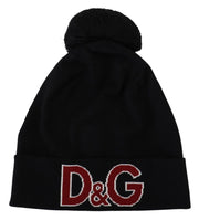 Elegant Black Virgin Wool Beanie Dolce & Gabbana