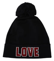 Elegant Black Virgin Wool Beanie Dolce & Gabbana