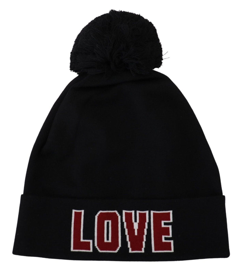 Elegant Black Virgin Wool Beanie Dolce & Gabbana