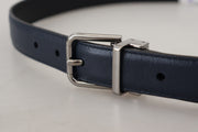 Elegant Blue Calf Leather Belt Dolce & Gabbana