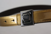 Gold Square Buckle Leather Belt Dolce & Gabbana