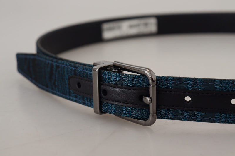 Elegant Blue Jacquard Designer Belt Dolce & Gabbana