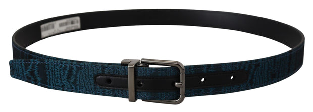 Elegant Blue Jacquard Designer Belt Dolce & Gabbana