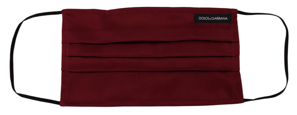 Elegant Silk Pleated Maroon Face Mask Dolce & Gabbana