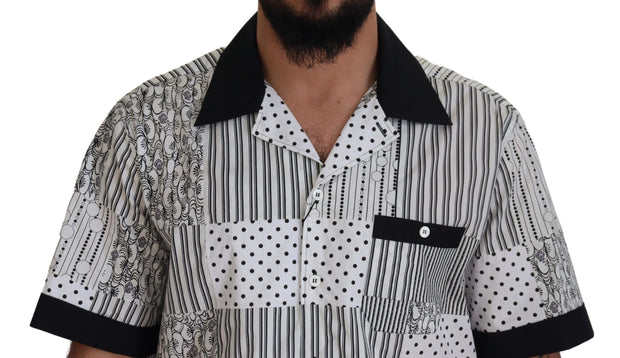 Elegant Black & White Cotton Shirt Dolce & Gabbana