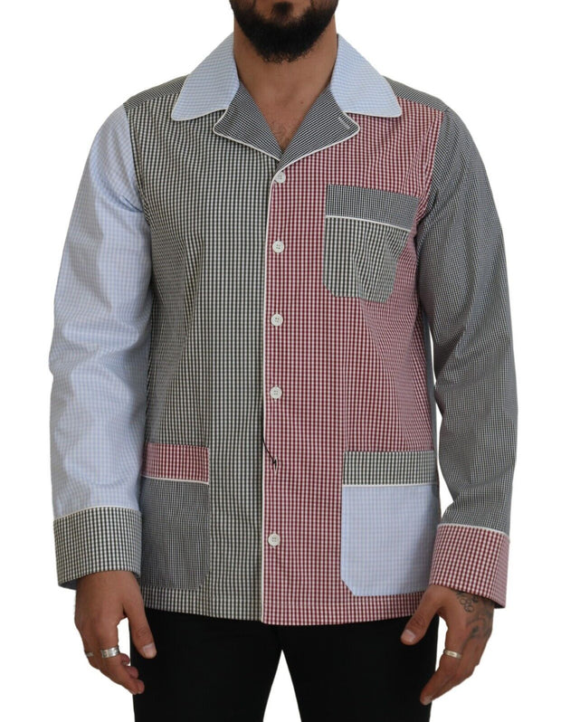 Multicolor Cotton Button-Down Sleepshirt Dolce & Gabbana