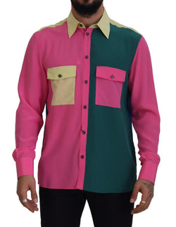 Elegant Multicolor Silk Button-Down Shirt Dolce & Gabbana