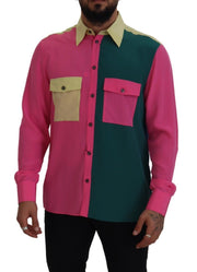 Elegant Multicolor Silk Button-Down Shirt Dolce & Gabbana