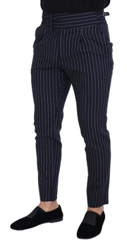 Sophisticated Blue Wool Blend Trousers Dolce & Gabbana