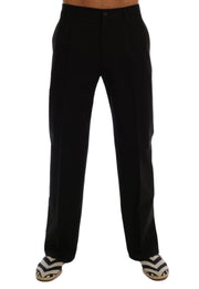 Elegant Black Cotton Stretch Pants Dolce & Gabbana