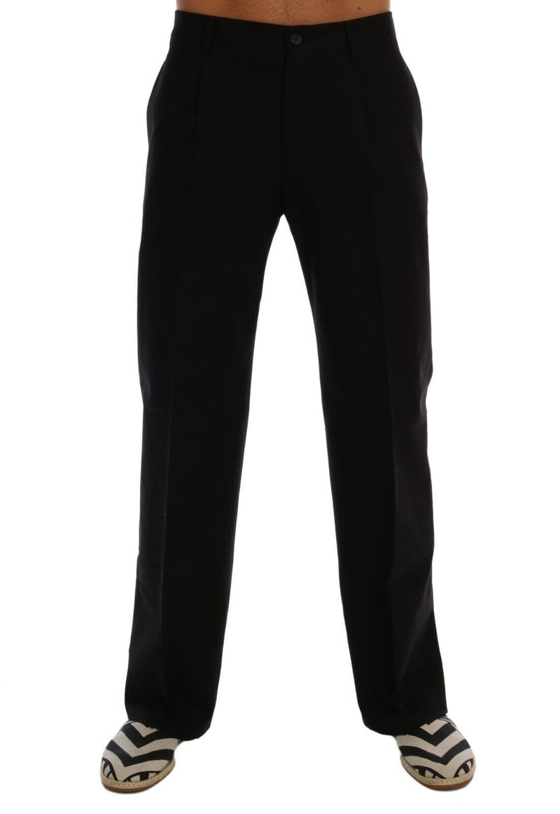 Elegant Black Cotton Stretch Pants Dolce & Gabbana