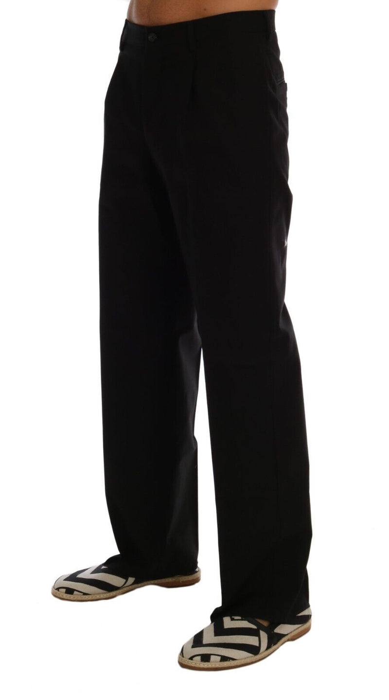 Elegant Black Cotton Stretch Pants Dolce & Gabbana