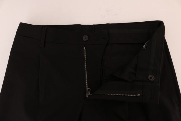 Elegant Black Cotton Stretch Pants Dolce & Gabbana