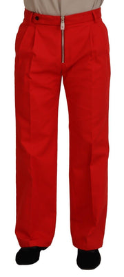 Stunning Red Mainline Cotton Pants Dolce & Gabbana