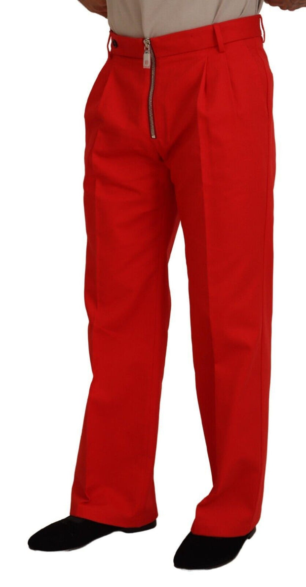 Stunning Red Mainline Cotton Pants Dolce & Gabbana