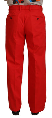 Stunning Red Mainline Cotton Pants Dolce & Gabbana