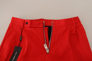 Stunning Red Mainline Cotton Pants Dolce & Gabbana