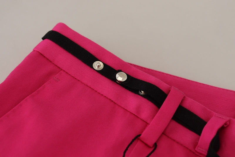 Chic Pink Cotton Blend Trousers Dolce & Gabbana