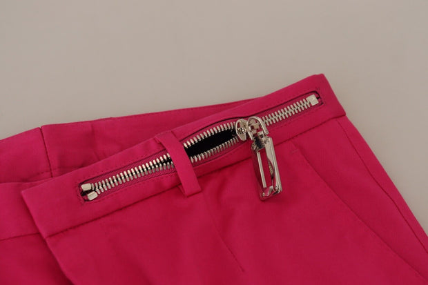 Chic Pink Cotton Blend Trousers Dolce & Gabbana