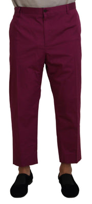 Elegant Magenta Cotton Stretch Pants Dolce & Gabbana