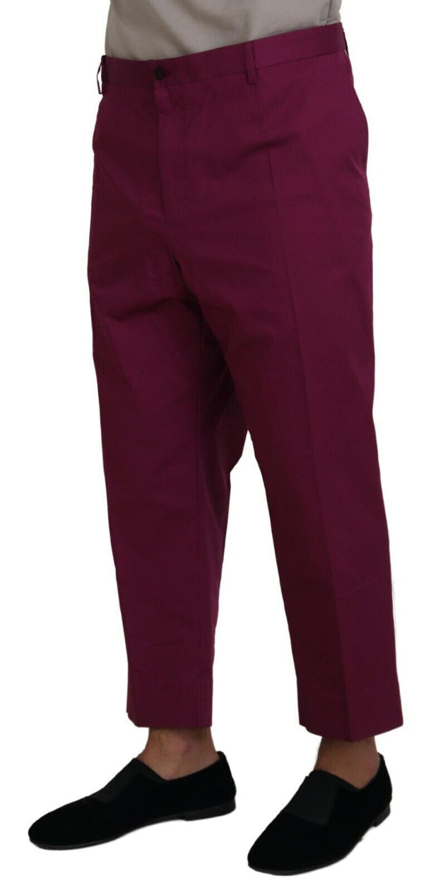 Elegant Magenta Cotton Stretch Pants Dolce & Gabbana