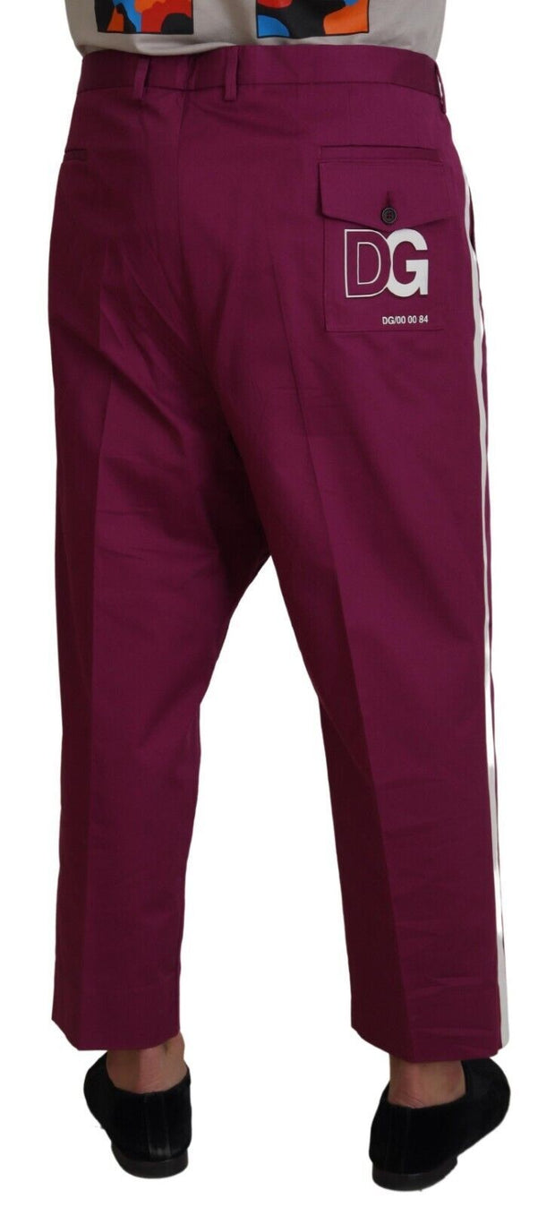 Elegant Magenta Cotton Stretch Pants Dolce & Gabbana