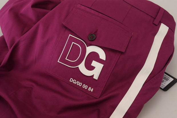 Elegant Magenta Cotton Stretch Pants Dolce & Gabbana