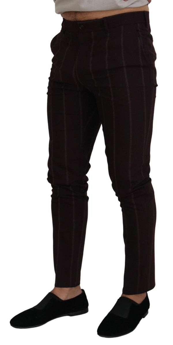 Elegant Brown Wool Blend Trousers Dolce & Gabbana