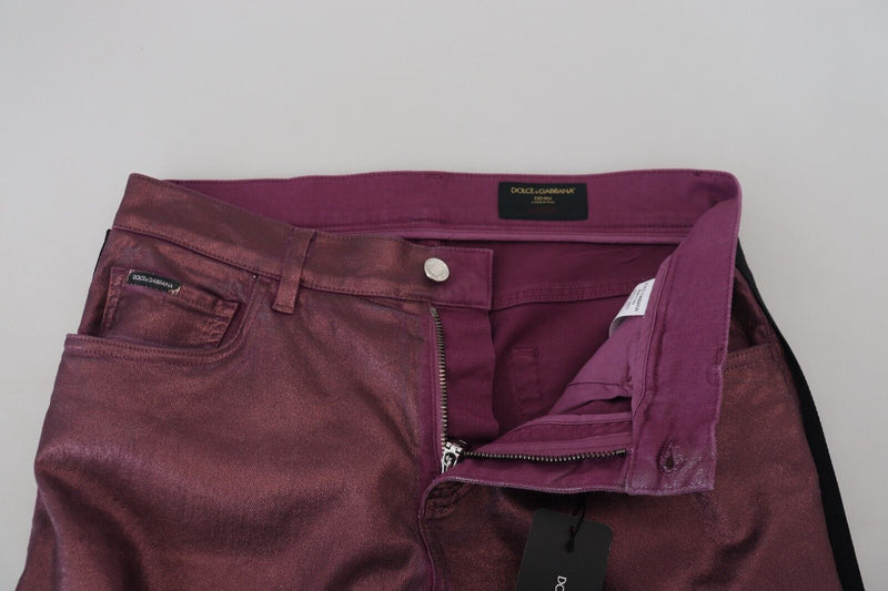 Elegant Magenta Cotton Trousers Dolce & Gabbana